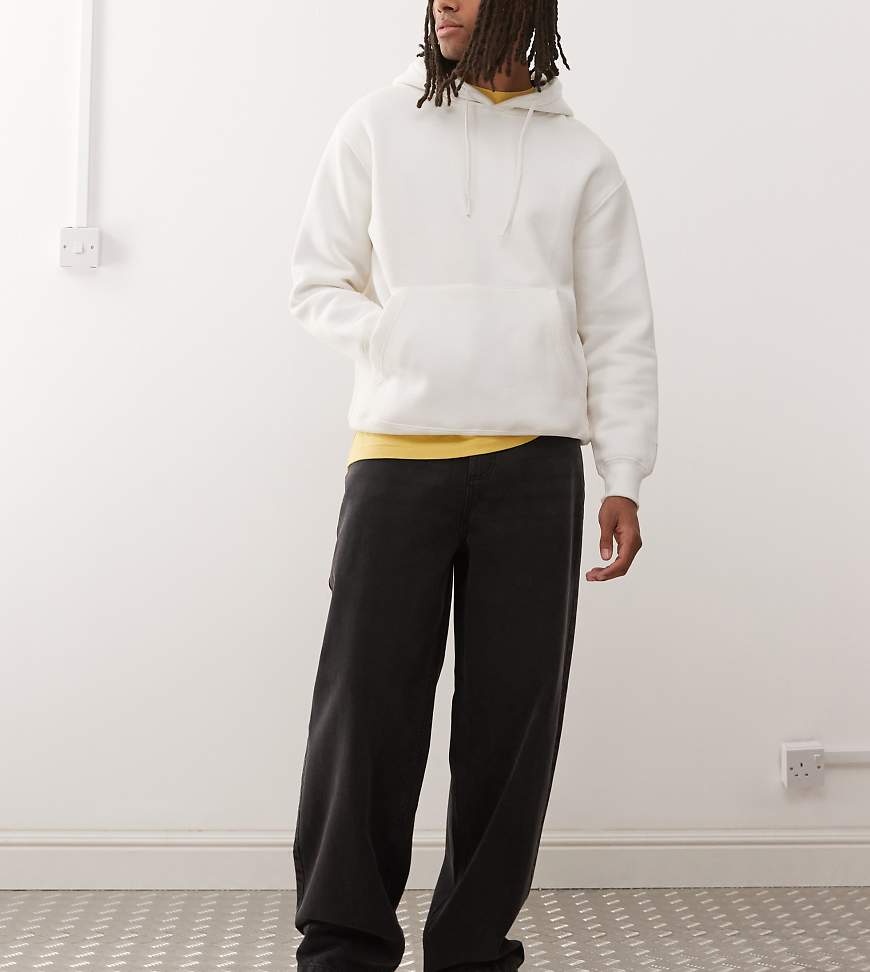 COLLUSION - X001 - Antifit-Jeans in verwaschenem Schwarz mit mittelhohem Bund von Collusion