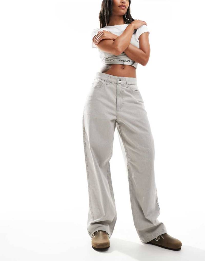 COLLUSION - X001 - Sehr weite Jeans in Grau von Collusion