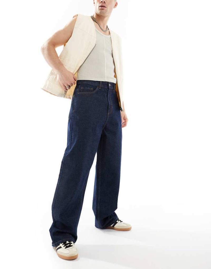 COLLUSION - X001 - Sehr weite Jeans in Rinse-Waschung-Blau von Collusion