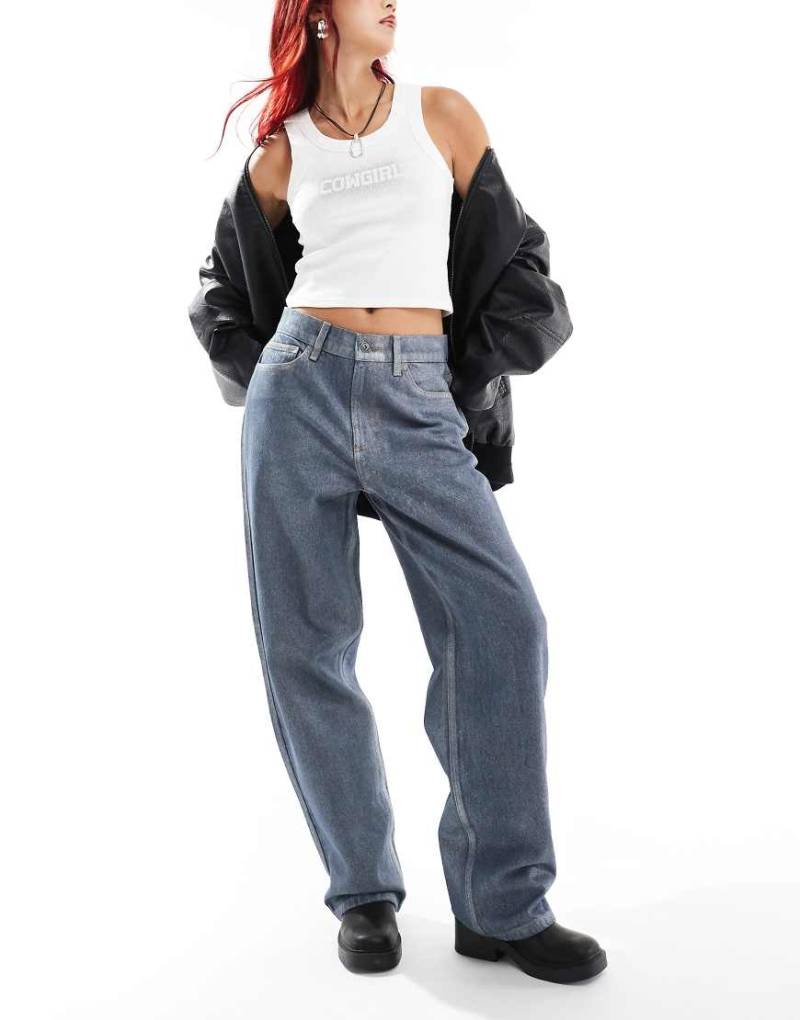 COLLUSION - X001 - Sehr weite Jeans in Silber beschichtet von Collusion