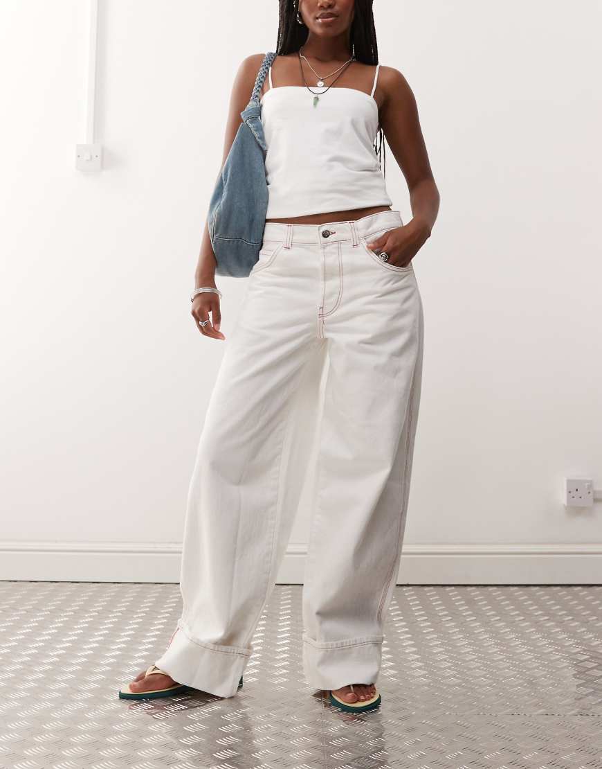 COLLUSION - X002 - Weite Jeans in Ecru mit Umschlagsaum-Neutral COLLUSION - X002 - Weite Jeans in Ecru mit Umschlagsaum-Neutral von Collusion