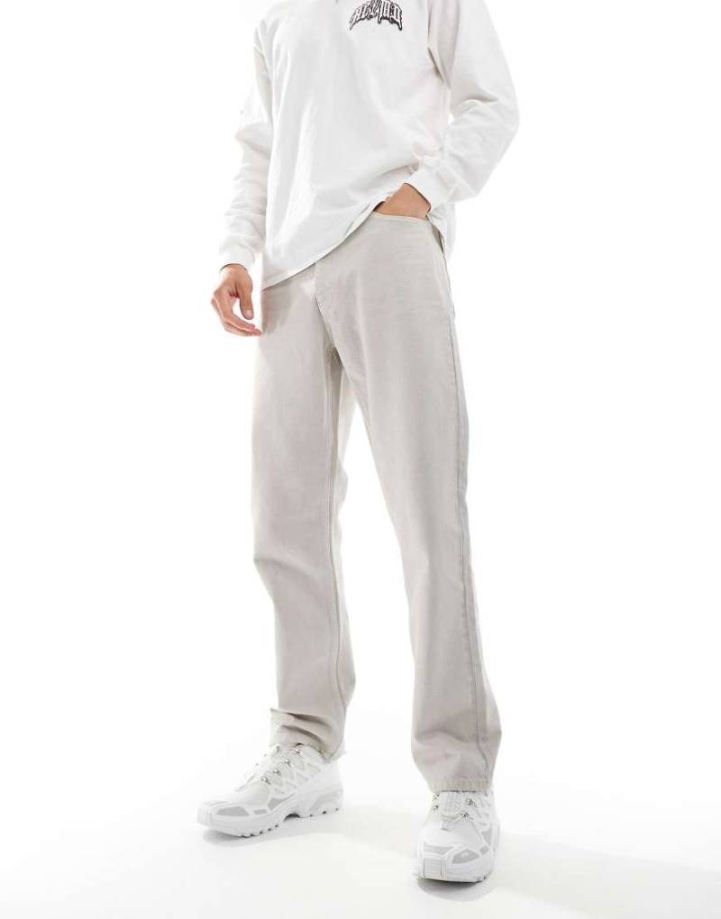 COLLUSION - X005 - Gerade geschnittene Jeans in Steinbeige-Neutral von Collusion