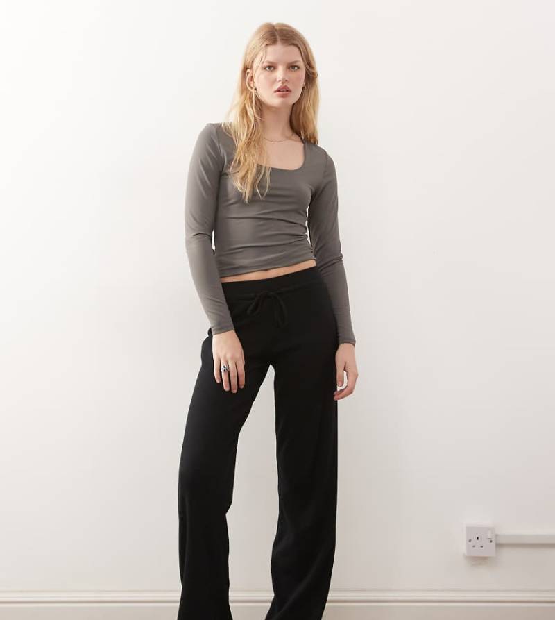 COLLUSION - Yoga-Hose in Schwarz mit Waffelstruktur von Collusion