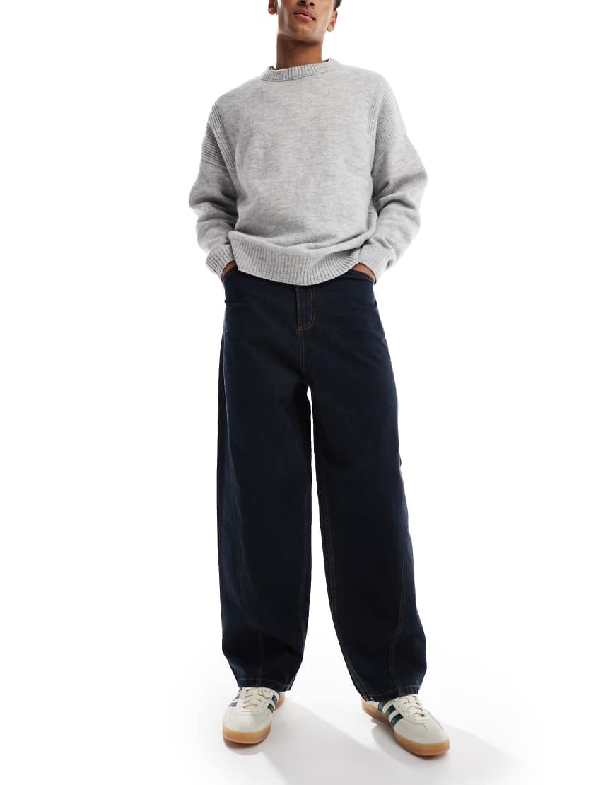 Collusion - X001 - Antifit-Jeans in dunklem Marineblau mit Rinse-Waschung von Collusion