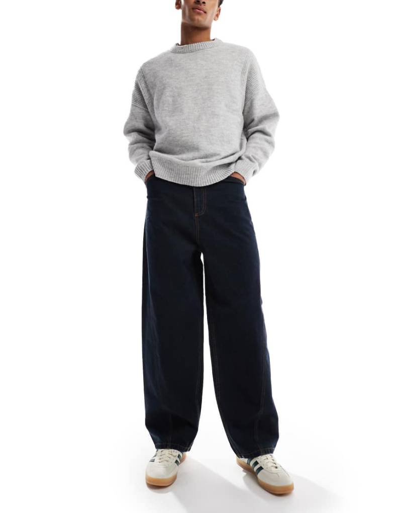 Collusion - X001 - Antifit-Jeans in dunklem Marineblau mit Rinse-Waschung von Collusion