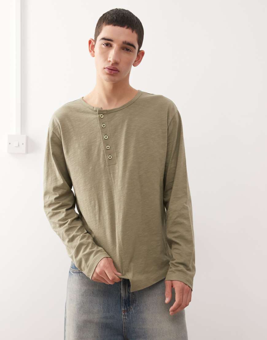 Collusion - Distorted - Henley-Oberteil in Braun-Brown von Collusion