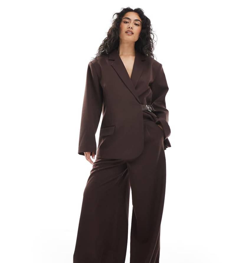 Collusion - Elegante Hose in Schokobraun mit weitem Bein, Kombiteil von Collusion