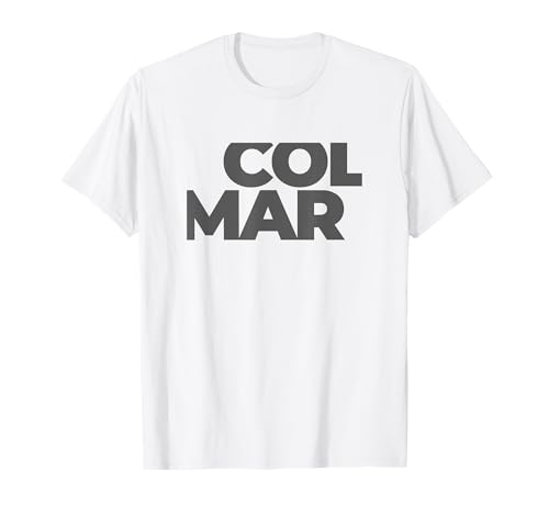 Colmar Damen Unisex-Kinder T-Shirt, Wei, S, Kurzarm, Geblmt, Stadt, Hochgeschlossen, Klassisch, Text von Colmar France