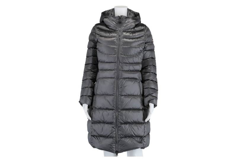 Colmar Daunenmantel in changierender Optik mit Krageneinsatz und fester Kapuze dunkelgrau von Colmar