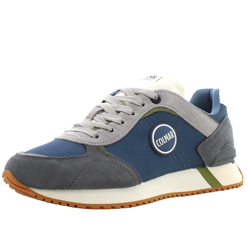 Colmar Travis Plus Shade Sneaker, niedrig, Leder, Denim, Blau, Dunkelgrau, Grün, 44 EU von Colmar