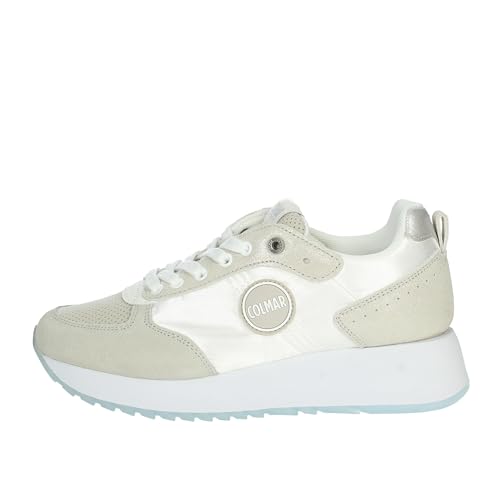 Scarpe donna Colmar sneaker Travis prime wrinkle high outsole 110 suede/ textile white/ gray DS24CO05 38 von Colmar