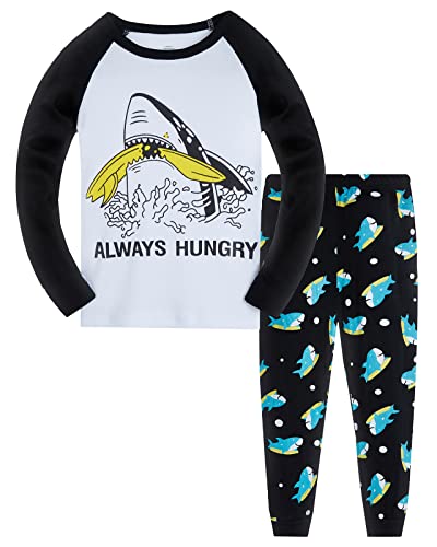 Colobe Jungen Schlafanzug Astronaut Hai Platz Langarm Zweiteilig Pyjama Kinder Baumwolle Schlafanzüge Set Winter Weihnachten Nachtwäsche Größe 9-10 Jahre von Colobe