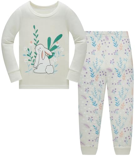 Colobe Mädchen Schlafanzug Baumwolle Einhorn Langarm Zweiteiliger Schlafanzüge Set Süß Panda Kinder Nachtwäsche Winter Weihnachten Pyjama Größe 2-3 Jahre von Colobe
