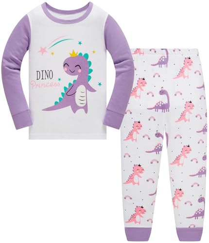 Colobe Mädchen Schlafanzug Baumwolle Einhorn Langarm Zweiteiliger Schlafanzüge Set Süß Panda Kinder Nachtwäsche Winter Weihnachten Pyjama Größe 3-4 Jahre von Colobe