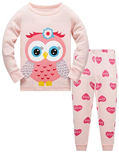 Colobe Mädchen Schlafanzug Baumwolle Einhorn Langarm Zweiteiliger Schlafanzüge Set Süß Panda Kinder Nachtwäsche Winter Weihnachten Pyjama Größe 3-4 Jahre von Colobe