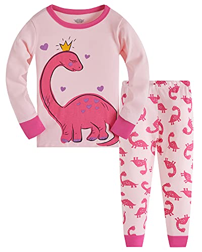 Colobe Mädchen Schlafanzug Baumwolle Einhorn Langarm Zweiteiliger Schlafanzüge Set Süß Panda Kinder Nachtwäsche Winter Weihnachten Pyjama Größe 6-7 Jahre von Colobe