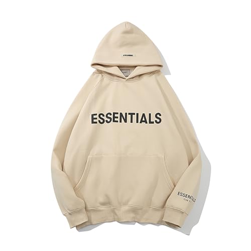 Cololuck Essentials Hoodie, Doppellinie Geklebte 3D-Buchstaben Hip Hop Paare Pullover Sportbekleidung, Unisex-Fleece-Sweatshirt Mit Kapuze von Cololuck