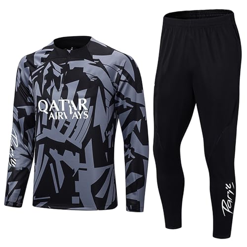 Cololuck Paris Fußball Trainingsanzug,fußballclub Herren Langarm-Sportbekleidung,lauftrainingsanzug Fußball Atmungsaktives Sporttraining Fitness Trainingsanzug Jogginghose Jogginganzug (Color : 33, von Cololuck