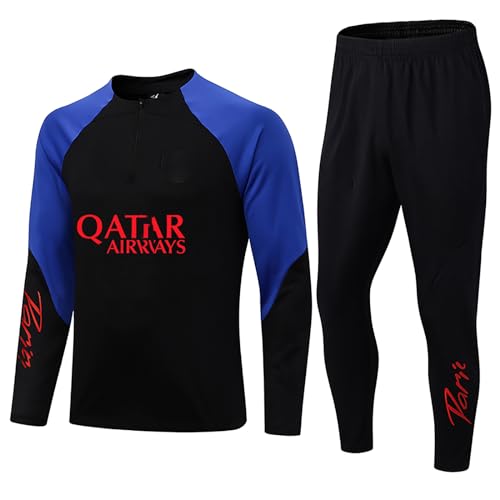 Cololuck Paris Fußball Trainingsanzug,fußballclub Herren Langarm-Sportbekleidung,lauftrainingsanzug Fußball Atmungsaktives Sporttraining Fitness Trainingsanzug Jogginghose Jogginganzug (Color : 55, von Cololuck