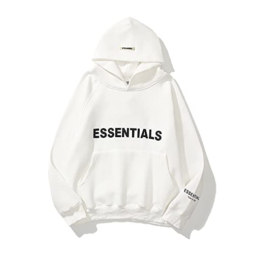 Essentials Hoodie, Doppellinie Geklebte 3D-Buchstaben Hip Hop Paare Pullover Sportbekleidung, Unisex-Fleece-Sweatshirt Mit Kapuze (Color : 1, Size : L) von Cololuck