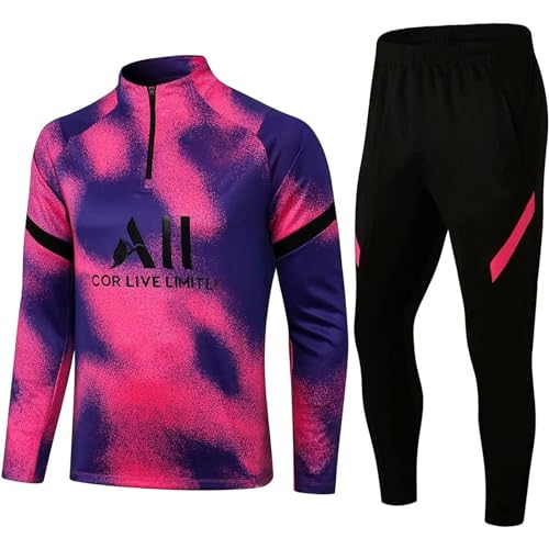 Paris Fußball Trainingsanzug,fußballclub Herren Langarm-Sportbekleidung,lauftrainingsanzug Fußball Atmungsaktives Sporttraining Fitness Trainingsanzug Jogginghose Jogginganzug (Color : 3, Size : KID von Cololuck