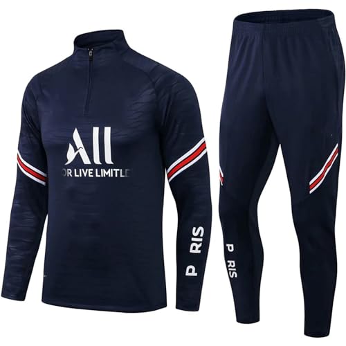 Paris Fußball Trainingsanzug,fußballclub Herren Langarm-Sportbekleidung,lauftrainingsanzug Fußball Atmungsaktives Sporttraining Fitness Trainingsanzug Jogginghose Jogginganzug (Color : 4, Size : KID von Cololuck