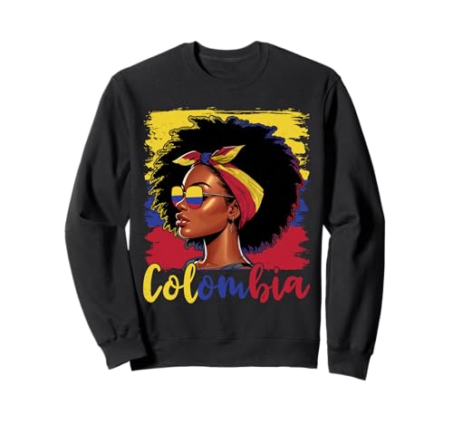 Kolumbianisches Mädchen Kolumbien Flagge Stolze Afro Kolumbianische Frauen Sweatshirt Kolumbianisches Mädchen Kolumbien Flagge Stolze Afro Kolumbianische Frauen Sweatshirt von Colombia for Girls and Women Colombian Outfit