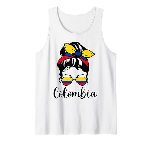 Patriotische Kolumbien Messy Bun Kolumbianische Flagge Mädchen Kinder Tank Top Patriotische Kolumbien Messy Bun Kolumbianische Flagge Mädchen Kinder Tank Top von Colombian Colombia Flag Designs