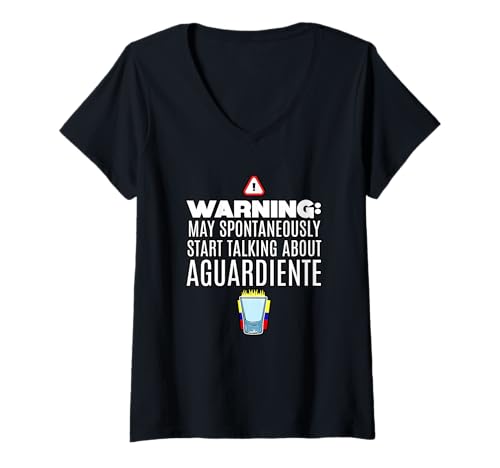 Damen May Spontan Start Talking About Aguardiente Colombia T-Shirt mit V-Ausschnitt Damen May Spontan Start Talking About Aguardiente Colombia T-Shirt mit V-Ausschnitt von Colombian Designs For Latin People