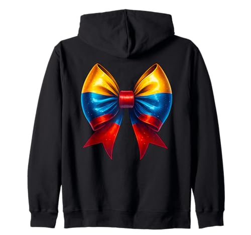 Kolumbien Bogen Coquette Pride Kolumbianische Flagge Kolumbianische Frauen Kapuzenjacke Kolumbien Bogen Coquette Pride Kolumbianische Flagge Kolumbianische Frauen Kapuzenjacke von Colombian Girl Colombia Colombian Flag Apparel