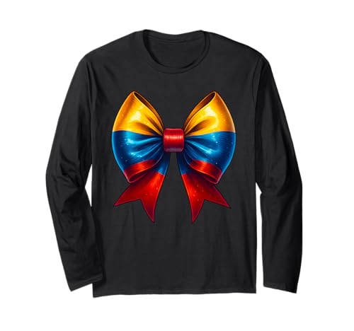 Kolumbien Bogen Coquette Pride Kolumbianische Flagge Kolumbianische Frauen Langarmshirt Kolumbien Bogen Coquette Pride Kolumbianische Flagge Kolumbianische Frauen Langarmshirt von Colombian Girl Colombia Colombian Flag Apparel