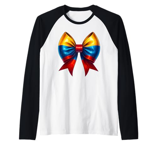 Kolumbien Bogen Coquette Pride Kolumbianische Flagge Kolumbianische Frauen Raglan Kolumbien Bogen Coquette Pride Kolumbianische Flagge Kolumbianische Frauen Raglan von Colombian Girl Colombia Colombian Flag Apparel