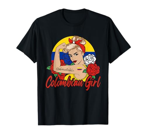 Kolumbien Girl Kolumbian Mujer Kolumbiana Flagge T-Shirt von Colombian Girl Latina