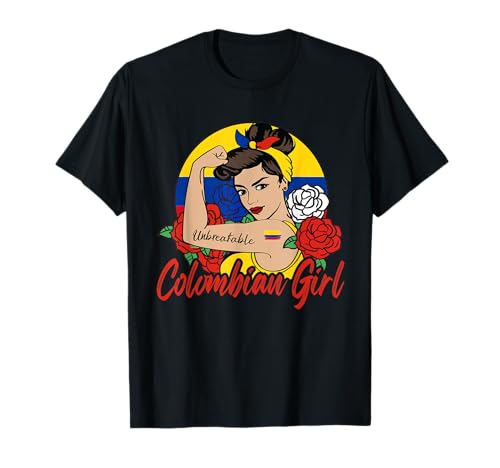 Kolumbien Mädchen Kolumbianische Mujer Colombiana Flagge T-Shirt von Colombian Girl Latina