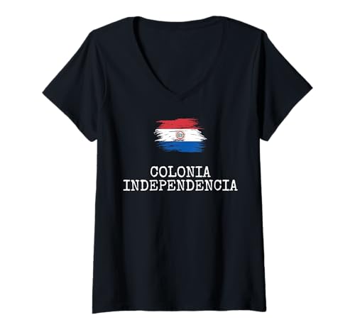 Damen Colonia Independencia Paraguay Familienausflug Reisen Männer Frauen T-Shirt mit V-Ausschnitt Damen Colonia Independencia Paraguay Familienausflug Reisen Männer Frauen T-Shirt mit V-Ausschnitt von Colonia Independencia Vacation Toddler Guaraní