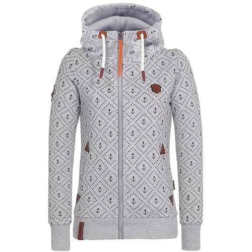 Coloody Damen Kapuzenpullover Winter Langarm Hoodie Rollkragenpullover Drucken Sweatshirt Outwear mit Kapuze mit Reißverschluss von Coloody