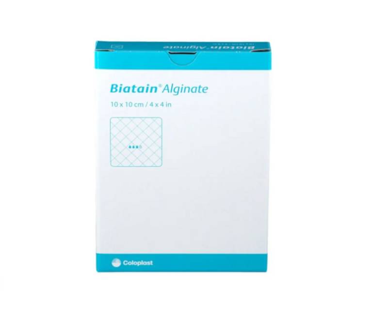 Coloplast Wundpflaster BIATAIN Alginate Kompressen 10x10 cm (Spar Set, 10 St., Hautfreundliche Wundversorgung), Wundheilung unterstützen von Coloplast
