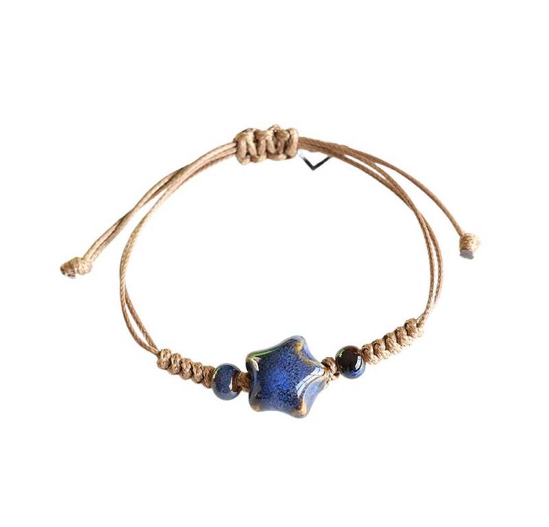Color Design Armband Handgemachtes Porzellan Armband mit Stern Motiv, verstellbarer Ethno Schmuck für Damen Boho Accessoire von Color Design