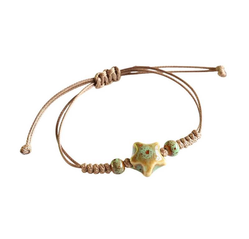 Color Design Armband Handgemachtes Porzellan Armband mit Stern Motiv, verstellbarer Ethno Schmuck für Damen Boho Accessoire von Color Design