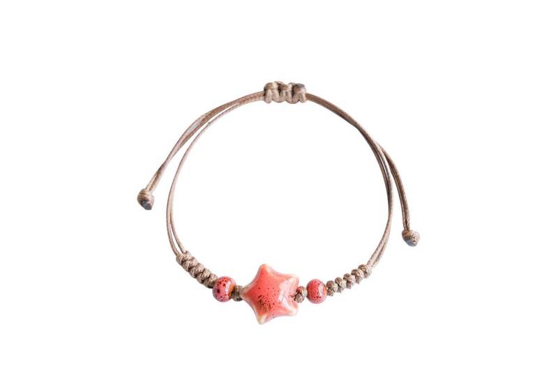 Color Design Armband Handgemachtes Porzellan Armband mit Stern Motiv, verstellbarer Ethno Schmuck für Damen Boho Accessoire von Color Design