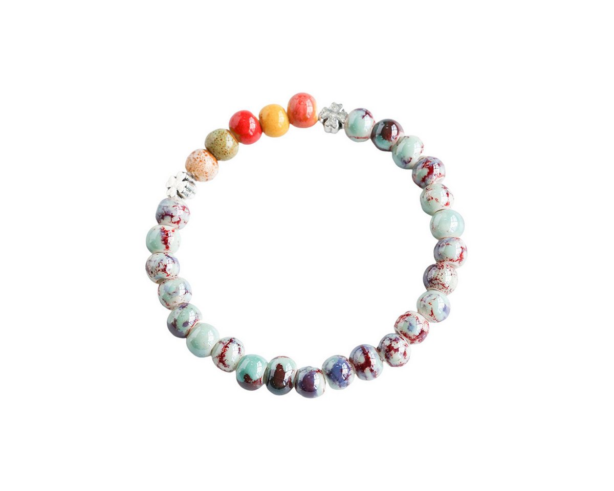 Color Design Armband Handgemachtes Porzellan Armband mit bunten Perlen Boho Stil von Color Design