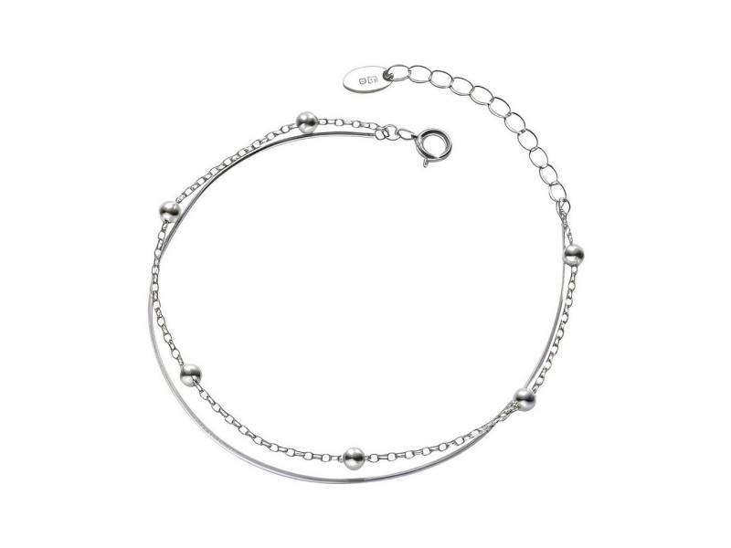 Color Design Armband S925 Silber Armband mit Kugel Elementen und Doppelketten Design von Color Design