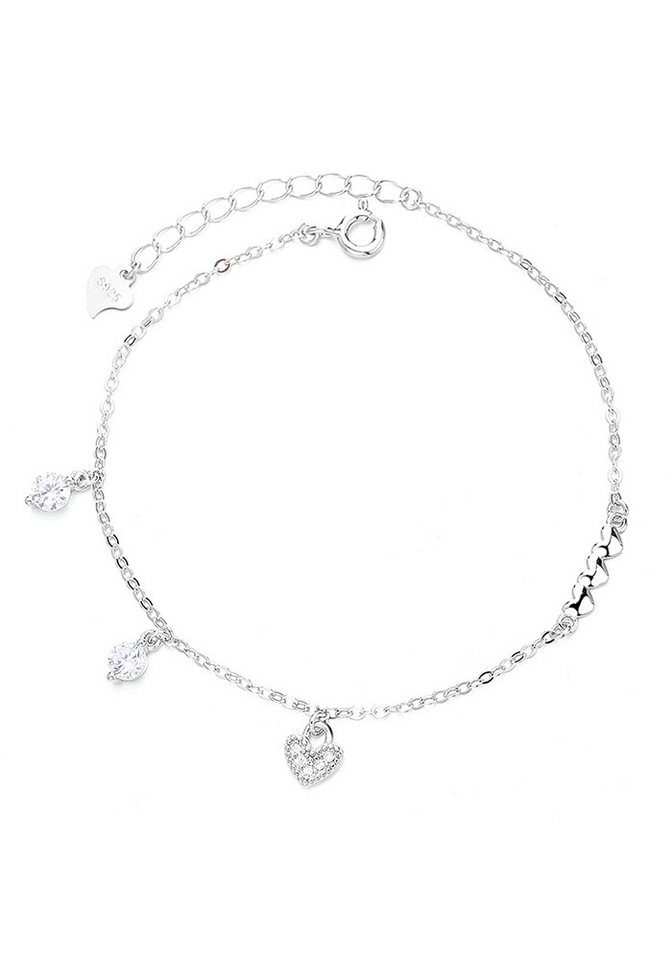 Color Design Silberarmband Armband aus 925 Silber CD-SMK-99 (mit Herzen), Armkette Länge verstellbar von Color Design