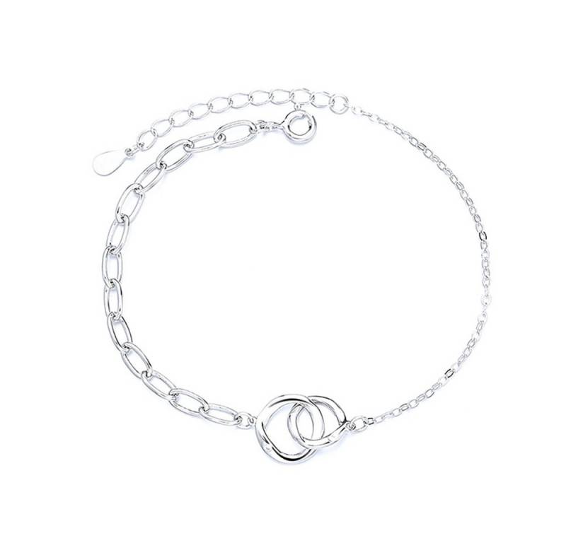 Color Design Silberarmband Doppelkreis Armband aus 925 Silber CD-SMK-K1-02, Armkette Länge verstellbar inkl. Geschenkbeutel von Color Design