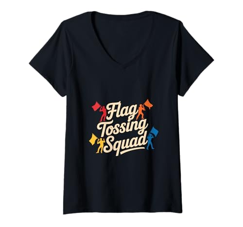 Damen Fahnenschwingertruppe der Colorguard T-Shirt mit V-Ausschnitt Damen Fahnenschwingertruppe der Colorguard T-Shirt mit V-Ausschnitt von Color Guard Marching Band