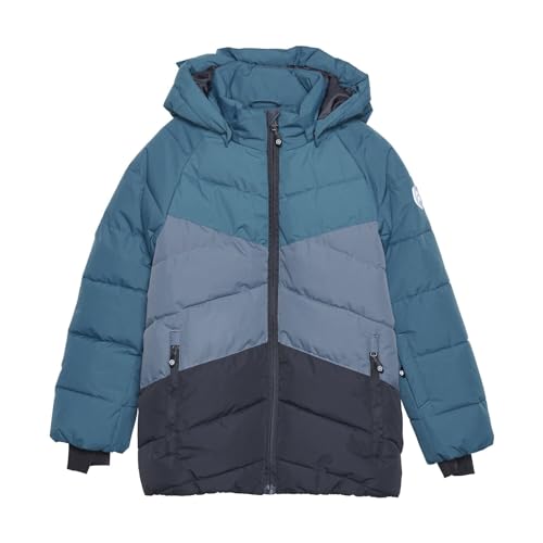 Color Kids Boys Ski Jacket Colorblock Quilt Blau - Wasserdichte gesteppte Jungen Winterjacke, Größe 128 - Farbe Legion B von Color Kids