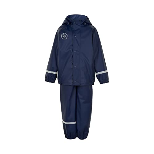 Color Kids Unisex Kids Set-solid PU Rain Jacket, Dress Blues, 140 von Color Kids