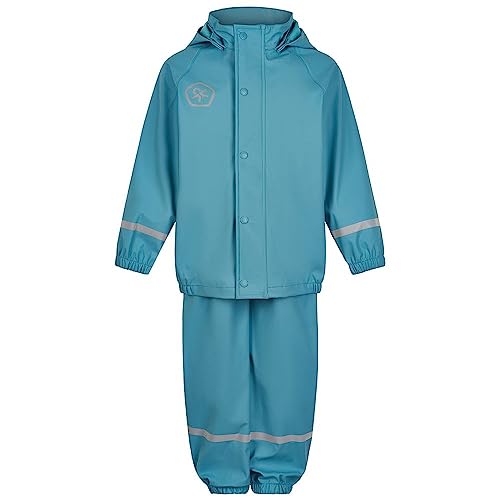 Color Kids Unisex Kinder Rain Set Solid Pu Regenjacke, Delphinium Blue, 86 cm von Color Kids