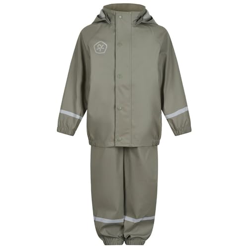 Color Kids Unisex Kinder Rain Set Solid Pu Regenjacke, Vetiver, NOMAP von Color Kids