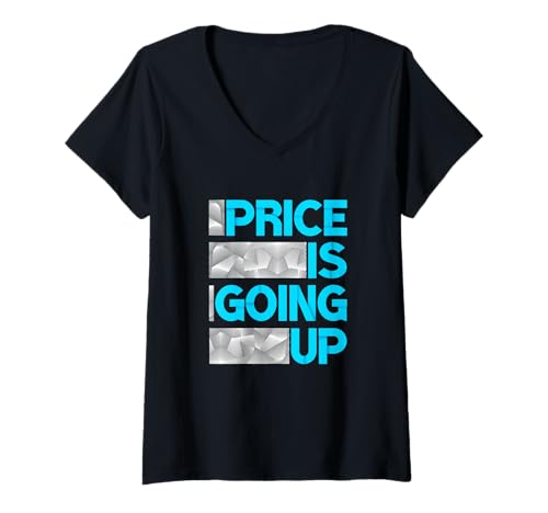 Damen Blauer Preis steigt Blaue Grafik T-Shirt mit V-Ausschnitt von Color Match Blue Graphic Tee